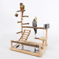 Pepper wood parrot platform, parrot climbing net, climbing training station, climbing ladder, swing bird toy suspension bridge Yellow CHINA