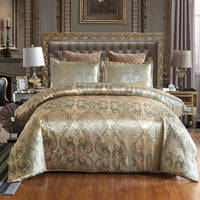 Satin Duvet Cover  Size, Floral Jacquard Satin Duvet Cover Set 3 Piece Luxury Silk Like Bedding Comforter Cover Set Lusy Store