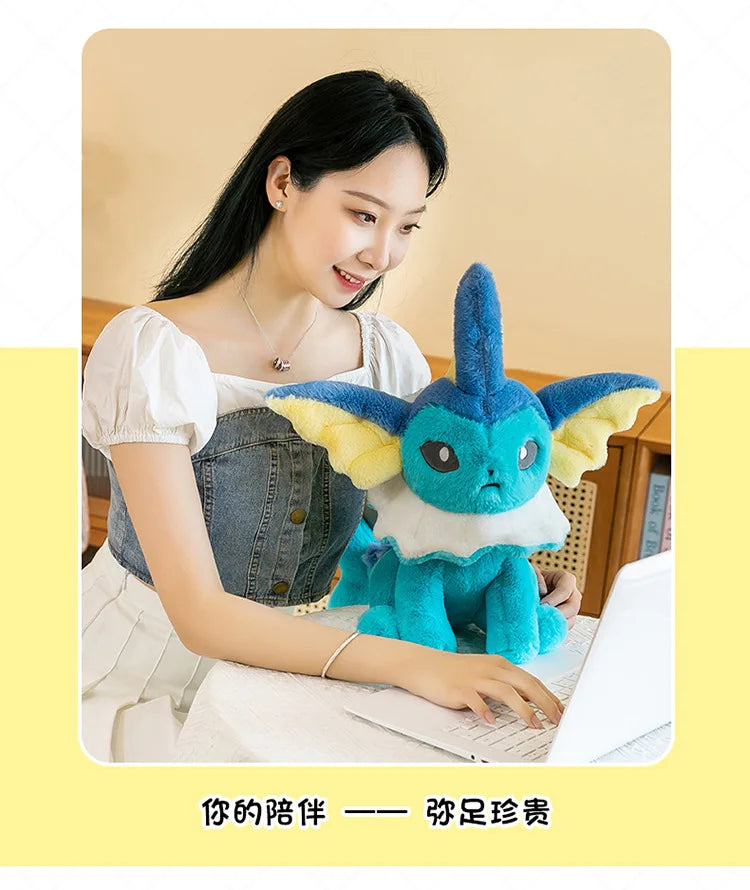 Lusy Store LLC Pokemon Eevee Soft Hug Series Stuffed Plush Doll Toy Vaporeon Eeveelution Flareon Jolteon Pet Elves Gift Plush