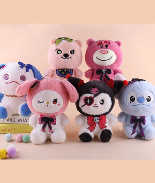 Lusy Store LLC Halloween Plush Toys Anime Stitch Winnie the Pooh Strawberry Bear Soft Gift Plush
