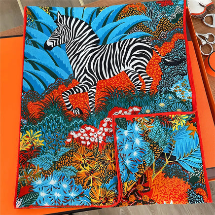 POBING 30% Silk 70%Cashmere Scarf Women Hand Rolled Luxury Printed Long Scarves Wraps Bandana Big Shawls Hijabs Female Foulards Lusy Store