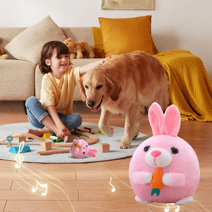 Interactive Moving Dog Ball, Cartoon Pig Plush USB Rechargeable Toy, Washable & Talking Pet Toy for Dogs & Cats