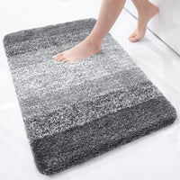 Olanly Luxury Bath Mat Microfiber Absorbent Bathroom Rug Shower Foot Mat Non-Slip Soft Living Room Floor Plush Carpet Decoration Gray
