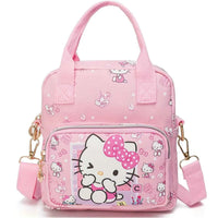 Cute Sanrio Hello Kitty Leather Women's Messenger Bag Cartoon Kuromi Melody Cinnamoroll Versatile Student Shoulder Crossbody