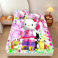 Hello Kitty Fitted Sheet Suitable For Children And Adults Home Decor 4