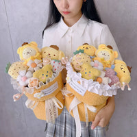 Pompom Purin Plush Bouquet Cute Plush For Girls Friend Christmas Valentine's Day Gift