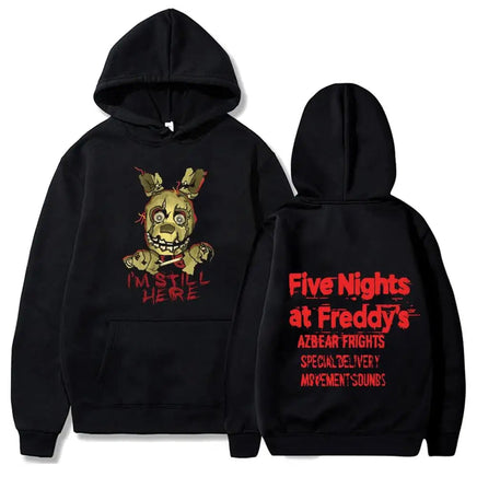 Five Night Hoodies Streetwear FNAF Hooded Sweatshirts Fleece Long Sleeve Y2K Pullover Men Women High Street Harajuku Hoodie Black7