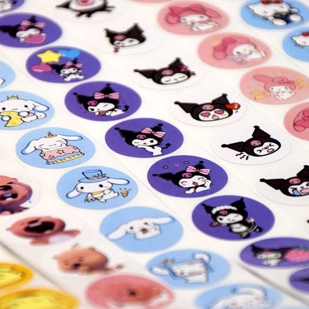 500Pcs/roll New Kawaii Sanrio Sticker Cute Cinnamoroll Kuromi Hello Kitty Cartoon Kids Reward Stickers Gift Decor Decals Toys