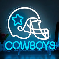 Lusy Store LLC Cowboys Football Neon Wall Decor LED Sign Neon Sign Bedroom Boys Home Bar Club Party Neon Sign