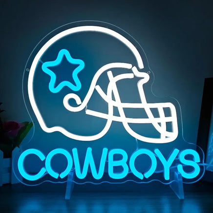 Lusy Store LLC Cowboys Football Neon Wall Decor LED Sign Neon Sign Bedroom Boys Home Bar Club Party Neon Sign