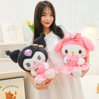 Sanrio Romantic Flowers Kuromi Melody Doll Cartoon Anime Hello Kitty Cat Plush Toys Kids Party Gift Girls Lovely Plush Toy