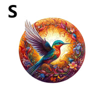 Unique Round Peacock Pattern Wooden Puzzle,Irregular Animal Shapes Jigsaw Puzzle,, The Gift for Halloween, Christmas, Birthday M148-S