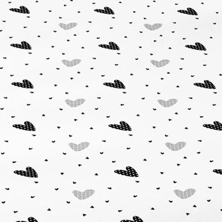 Lusy Store 1 Piece of White Bottom Heart Love Patterned Matte Bedsheet, Bedroom Printed Bedspread, Bedding (Excluding Pillowcases) 
