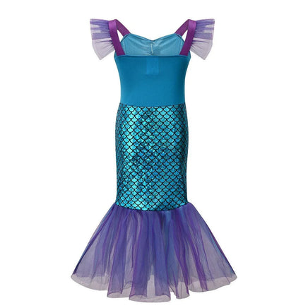 Halloween Costumes for Kids Sleeveless Mermaid Dress Fairy Tale Princess Girls Playing Vestidos Funny Disfraces Carnival