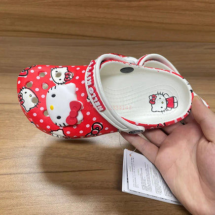 Hello Kitty Hole Sandals adult Slippers Sandals Kawaii Eva Anime Home Beach Shoes Summer Slippers With Accessories Gift Lusy Store