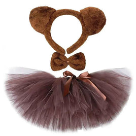 Brown Bear Tutu Skirt Outfit for Baby Girls Christmas Halloween Costumes Children Animal Skirts Girl Birthday Dance Tutus 0-14Y