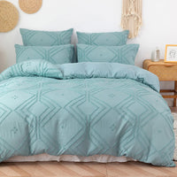 Tufted Duvet cover，3pcs 100% Microfiber Bedding Cover Sets  All-Seasons Soft Comforter Cover Skin-Friendly Lusy Store