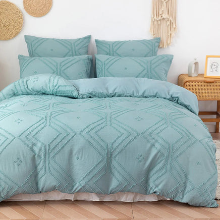 Tufted Duvet cover，3pcs 100% Microfiber Bedding Cover Sets  All-Seasons Soft Comforter Cover Skin-Friendly Lusy Store