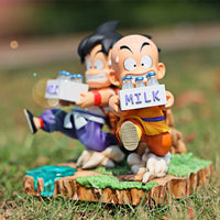 Lusy Store LLC Dragon Ball Figure Goku and Krillin Milk Delivery Model Action Figures Periphery Doll PVC Model 15cm Action Figure