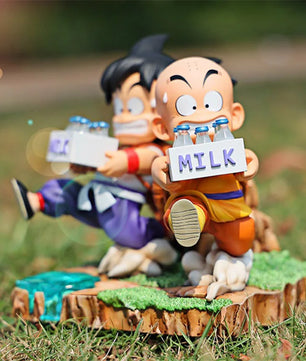 Lusy Store LLC Dragon Ball Figure Goku and Krillin Milk Delivery Model Action Figures Periphery Doll PVC Model 15cm Action Figure