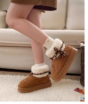 Lusy Store LLC Hello Kitty Snow Boots Anime Sanrio Women Y2k Cute Warm Cotton Shoes Kawaii Winter Non Slip Short Boot Gift Shoes