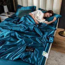 Summer Mulberry Silk Comforter Duvet Insert Luxury Natural Silk Blanket Satin Bedding Quilt Queen Single Double Twin Size Bed Lusy Store