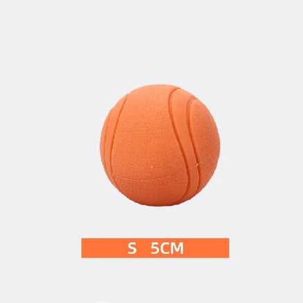 Rubber Dog Ball, Indestructible & Bite-Resistant, Chew Toy for Small to Extra-Large Dogs, Solid Red Orange S