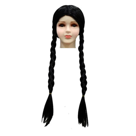 Girl Princess Elsa Anna Wig Kid Halloween Party Carnival Disguised Belle Wednesday Mermaid Rapunzel Aurora Snow White Ariel Hair Wednesday01