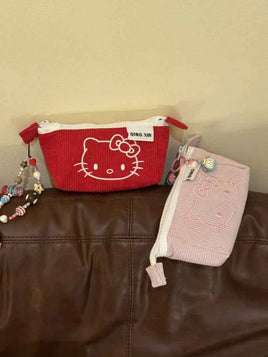 Kawaii Sanrio Hello Kitty Pen Case Ins Cute Student Pencil Case High-capacity Cartoon Anime Girl Makeup Storage Bag Accessories