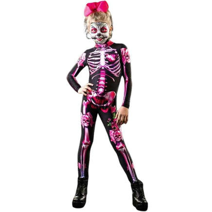Girls Ghost Bride Gothic Rose Skeleton Scary Halloween Cosplay Costume Dress Role Play Carnival Children Party Outfit