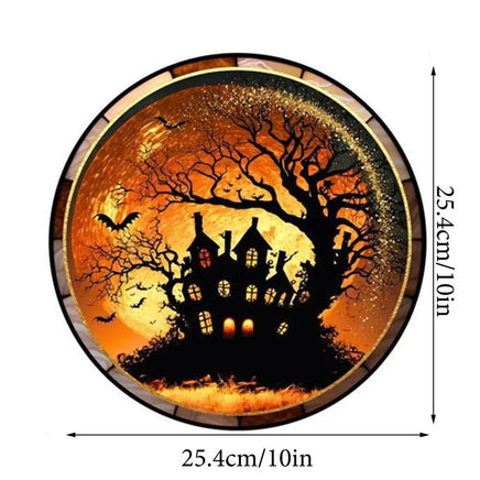2025 Halloween PVC Glass Window Static Sticker Horror Castle Cat Decorative Sticker Halloween Glass Decals Home Party Decoration