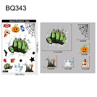 2025 Halloween PVC Glass Window Static Sticker Horror Castle Cat Decorative Sticker Halloween Glass Decals Home Party Decoration Style2-BQ343