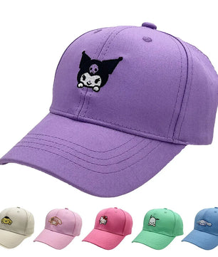Lusy Store LLC Hello Kitty Kuromi Snapback Cap Cinnamoroll Cotton Baseball Cap For Child Hip Hop Hat