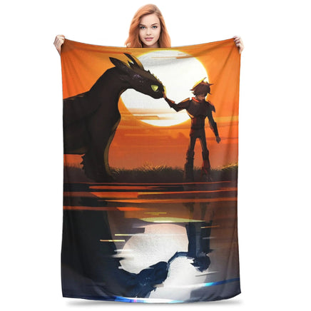 How to Train Your D-ragon Blankets Flannel Novelty Breathable Throw Blanket for Bedspread Spring Autumn 2