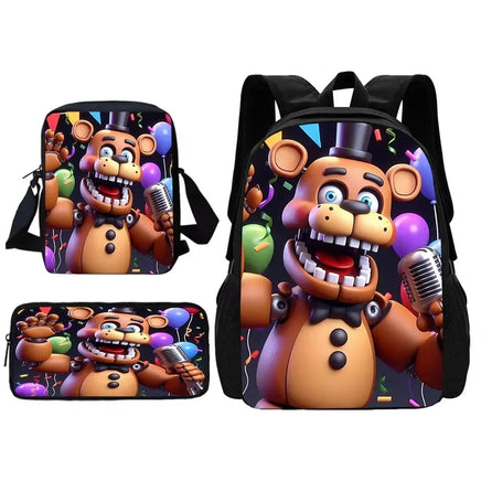 Cartoon Five Night At Freddy Child School Backpack With Shoulder Bag Pencil Bags School Bags for Boys Girls Best Gift XHOO4-TZ-145-A1
