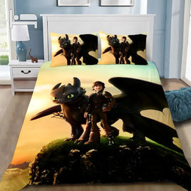 How to TrainS Your D-dragons Bedding Set Your D-dragons Duvet Cover Pillowcase Adult Boy Girl Single Twin Full Queen King Size Lusy Store