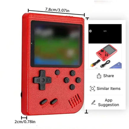 A Red Retro Classic Games Children's Handheld Small Game Console With 400 Game Charging Can Be Connected To The TV Lusy Store