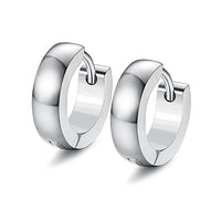 2-14pcs Stainless Steel Punk Dangle Hoop Piercing Earrings with 2Pairs Fairy Elf Ears for Women Men Halloween Cosplay Photo Prop 2pcs Silver C