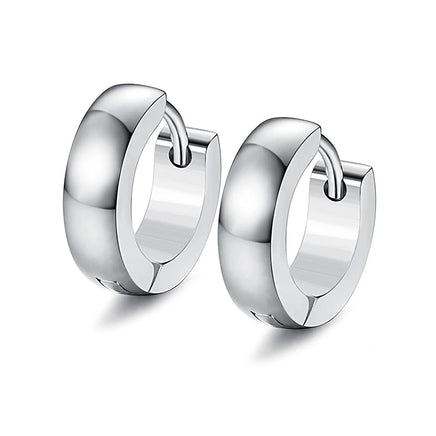 2-14pcs Stainless Steel Punk Dangle Hoop Piercing Earrings with 2Pairs Fairy Elf Ears for Women Men Halloween Cosplay Photo Prop 2pcs Silver C