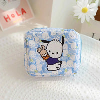 [Licensed] Sanrio Hello Kitty Cinnamoroll Kuromi Cartoon Girl Sanitary Napkin Storage Bag MakeUp Bag Coin Purse Card Holder Bag 1 piece pacha dog