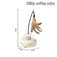 UFO Smart Teaser Cat Toy Electric Cat Teaser Stick With Bell Training Pet Toys Replaceable Feather Interactive Cat Supplies