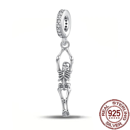 Gothic 2025 Charms 925 Sterling Silver Halloween Nightmare Skull Skeleton Beads Fit Snake Chain Bracelet Necklace DIY Jewelry OMT070