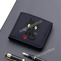 Toothless Canvas Wallet Men Short Folding Purse How To Train Your Dragons Cartoon Card Holder Coin Case Fashion Pocketbook Gift Lusy Store