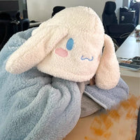 Cartoon Cute Cinnamoroll Kuromi My Melody Blanket Hooded Poncho Blanket Office Student Nap Blanket Air Conditioning Blanket Gift
