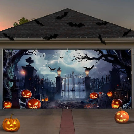 Halloween banner, multifunctional reusable garage door background MULTI