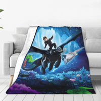 How to Train Your D-ragon Blankets Flannel Novelty Breathable Throw Blanket for Bedspread Spring Autumn