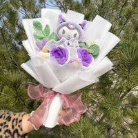 My Melody Kuromi Cinnamoroll Kt Cat Plush Doll Toy With Flowers Creative Handmade Bouquet Valentine Christmas Graduation Gifts 11