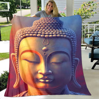 Buddha Sakyamuni Buddhism Faith Religion Soft Plush Blanket, Flannel Blanket Throw Blanket for Living Room Bedroom Bed Sofa Pray