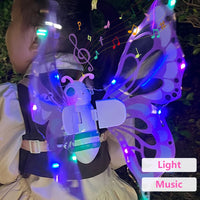 Lusy Store LLC Electric Butterfly Wings Moving Elf Wing with Light Fairy Wings for Kids Birthday Christmas Cosplay Action Figure