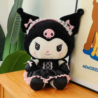 25cm Cartoon Sanrio Dress Kuromi Plush Toys Pillow Kawaii Dark Kuromi Peluch Toy Soft Stuffed Doll Xmas Gift For Girls Kuromi 25cm